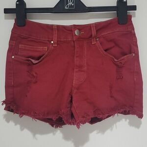𝅺harlow maroon jean shorts